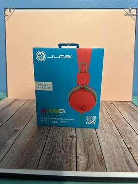 JLab JBuddies Studio Wired On-Ear Kids Folding Headphones - Red/Green